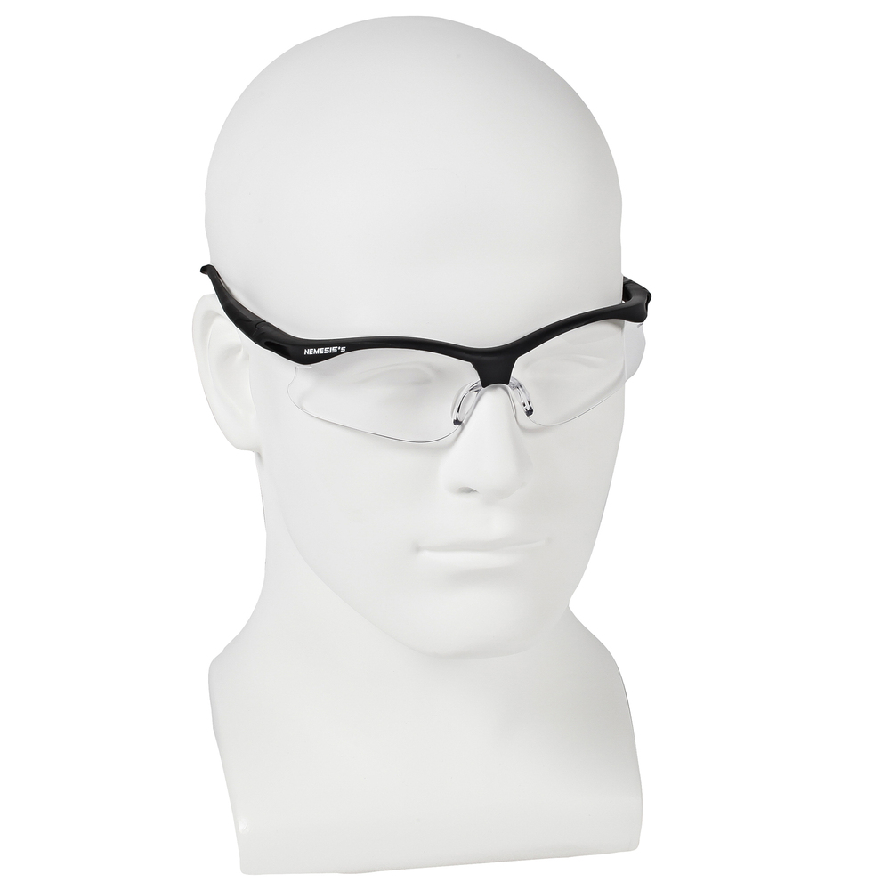 KleenGuard™ V30 Nemesis Small Safety Glasses (38474), Lightweight, Clear with Black Frame, 12 Pairs / Case - 38474