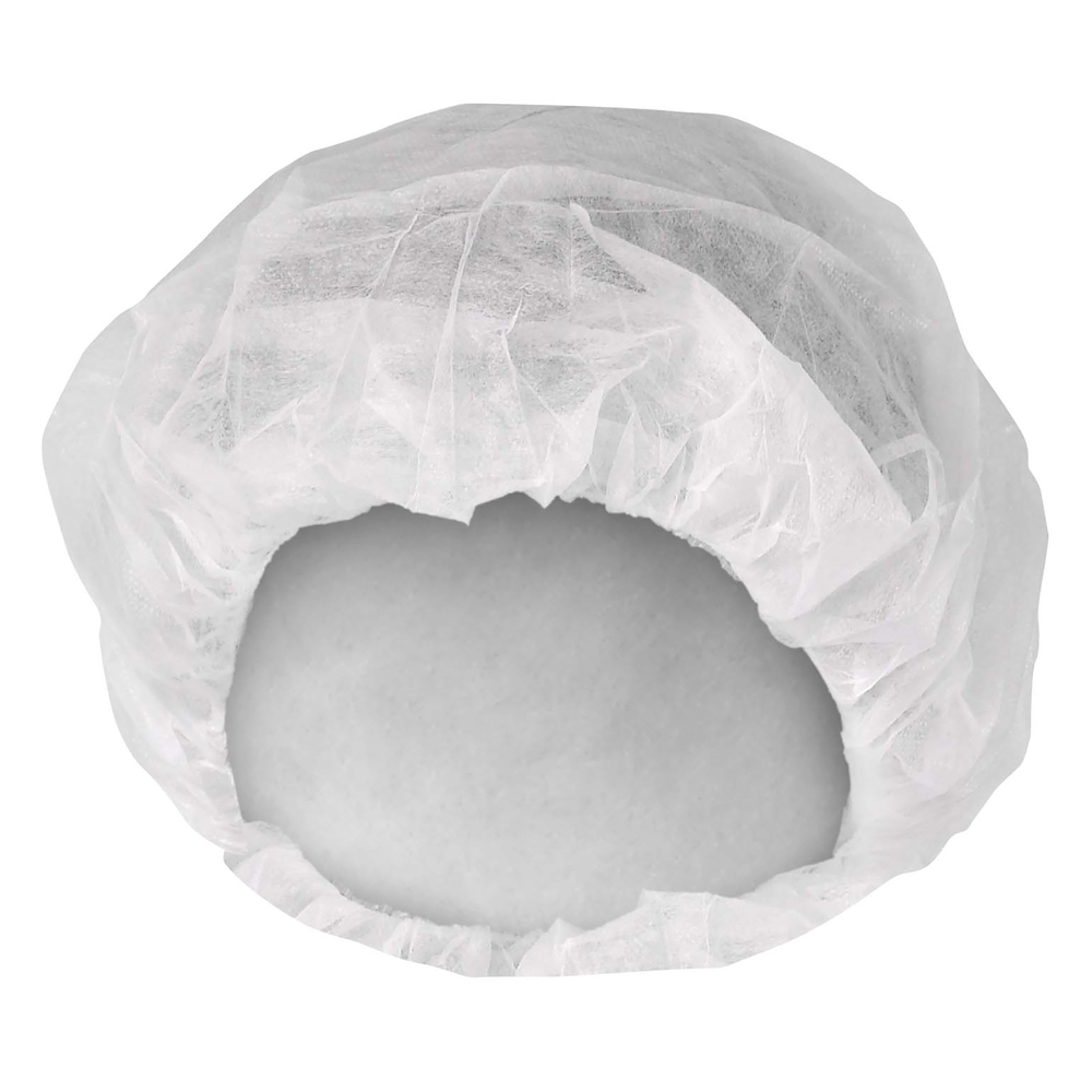 KleenGuard™ A20 Breathable Particle Protection Bouffant Caps (66829), Cleanroom Packaging, Serged Seams, Elastic Opening, 24”, One Size, White, 500 / Case, 5 Boxes of 100 - 66829