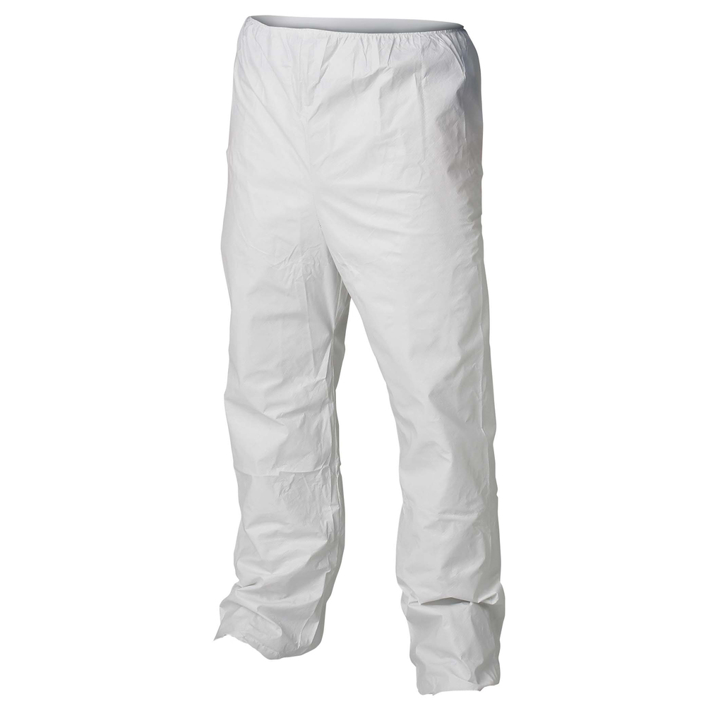 KleenGuard™ A40 Liquid & Particle Protection Pants (44414), Elastic Waist, Open Ankles, White, XL, 50 Garments / Case - 44414