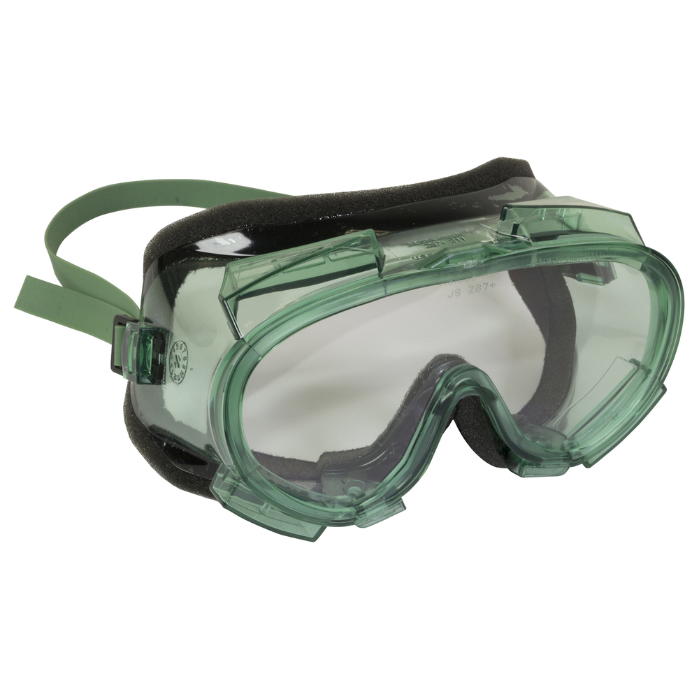 KleenGuard™ V80 Monogoggle 211 Goggle Protection (16668), Foam Lined, Anti-Fog Clear Lens, Green Frame, 36 Pairs / Case - 16668