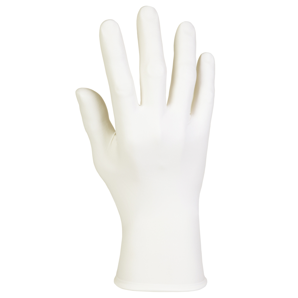 Kimtech™ G5 White Nitrile Gloves (56867), ISO Class 5 or Higher Cleanrooms, Bisque Finish, Ambidextrous, 10”, XL, Double Bagged, 100 / Bag, 10 Bags, 1,000 Gloves / Case - 56868
