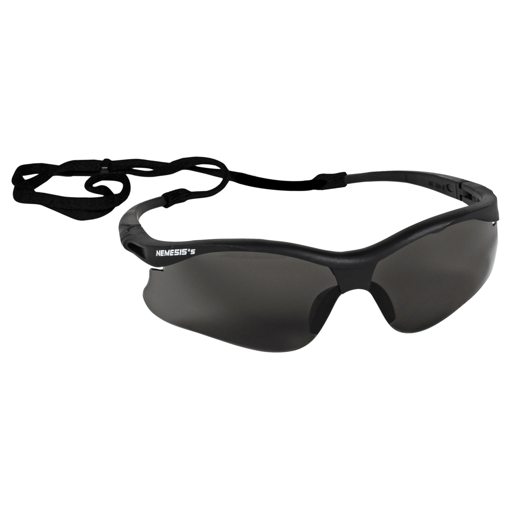 Petites lunettes de sécurité KleenGuard V30 Nemesis (38476), légères, verres fumés avec monture noire, 12 paires/caisse - 38476