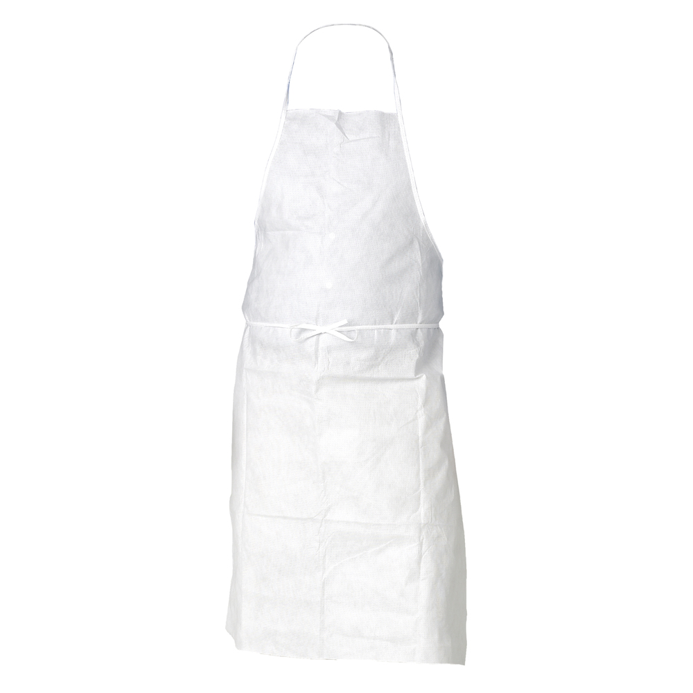 KleenGuard™ A40 Liquid & Particle Protection Aprons (44481), Knee Length, Bound Neck & Ties, White, One Size, 100 / Case - 44481