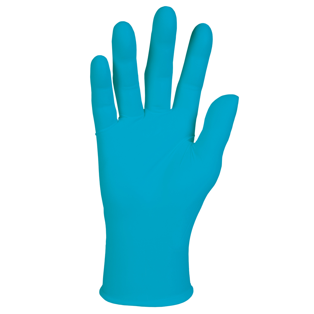 Kimtech™ G5 Blue Nitrile Gloves (56861), ISO Class 5 or Higher Cleanrooms, Bisque Finish, Ambidextrous, 10”, Large, Double Bagged, 100 / Bag, 10 Bags, 1,000 Gloves / Case - 56861