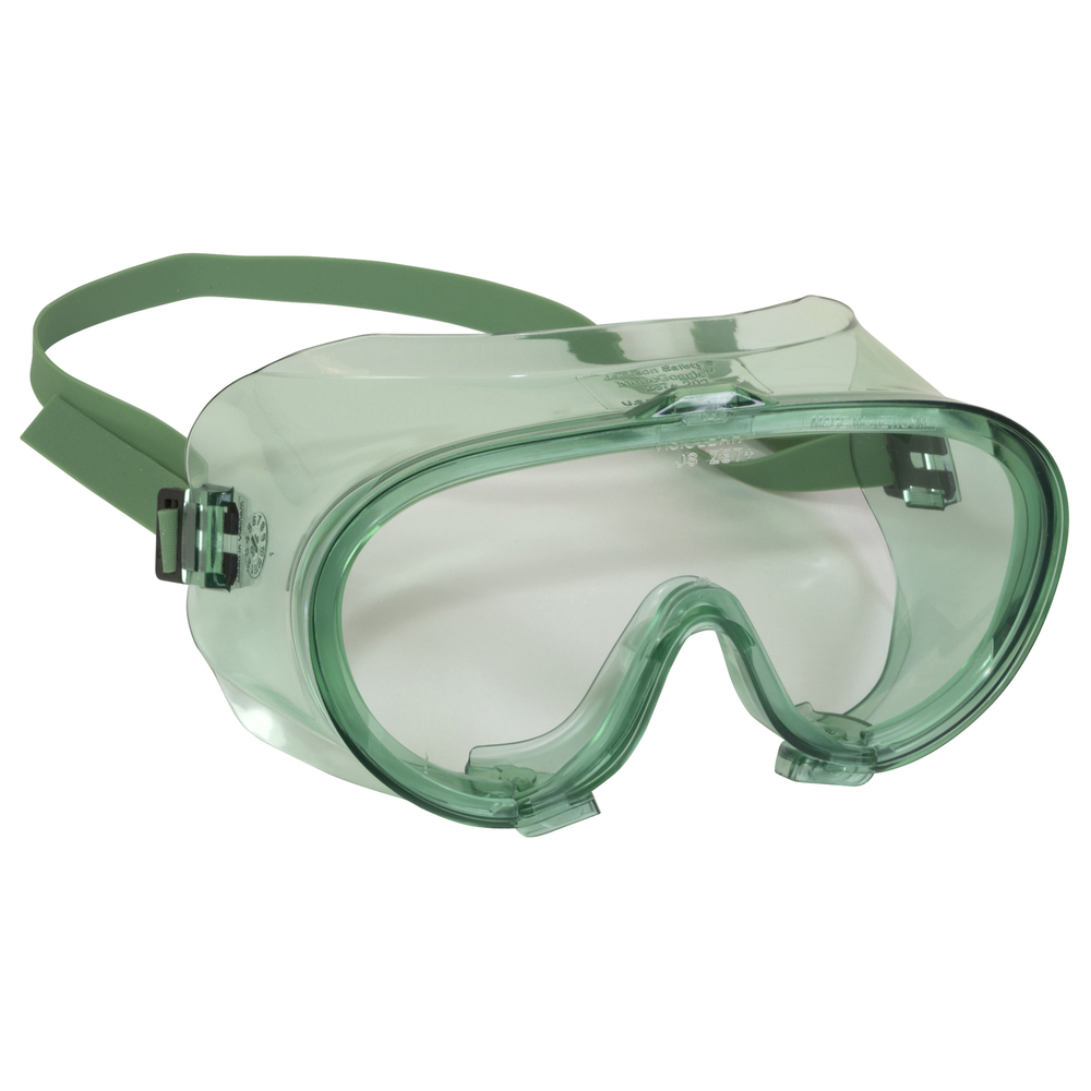 KleenGuard™ V70 Monogoggle 202 Safety Goggles (16666), D4 / D5 Rating for Dust Protection, Clear Lens, Green Frame, 6 Pairs / Case - 16666
