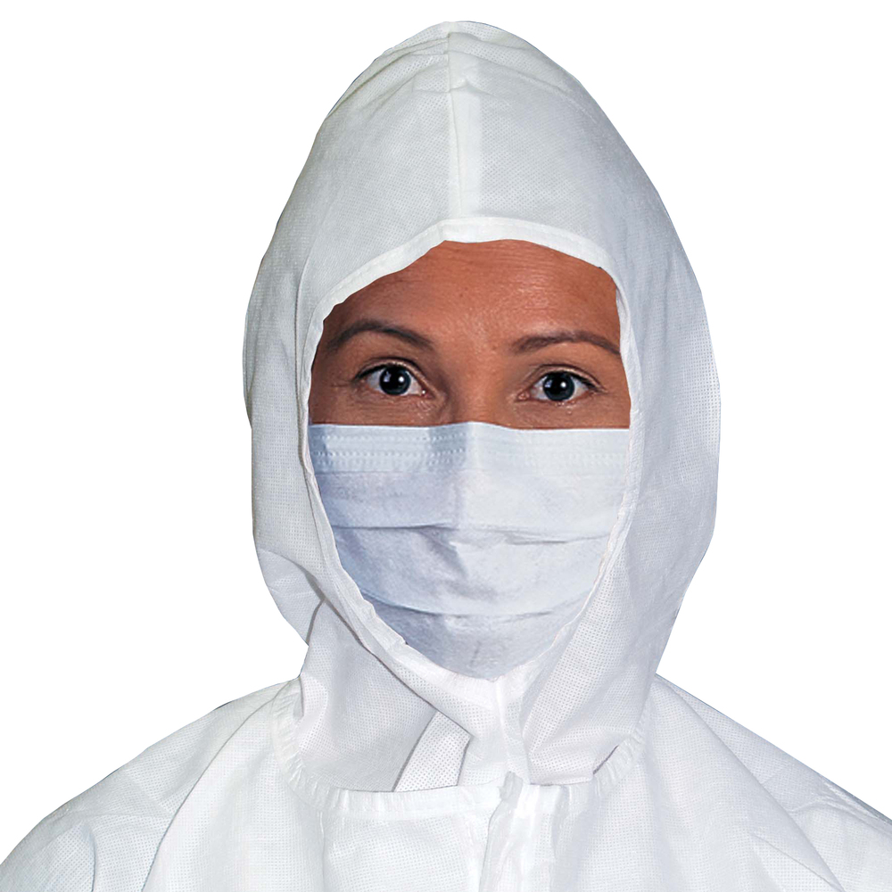 Kimtech™ M3 Pleat-Style Face Masks (62466), Ties, Double Bag, White, One Size, 500 Masks / Case, 50 / Bag, 10 Bags - 62466
