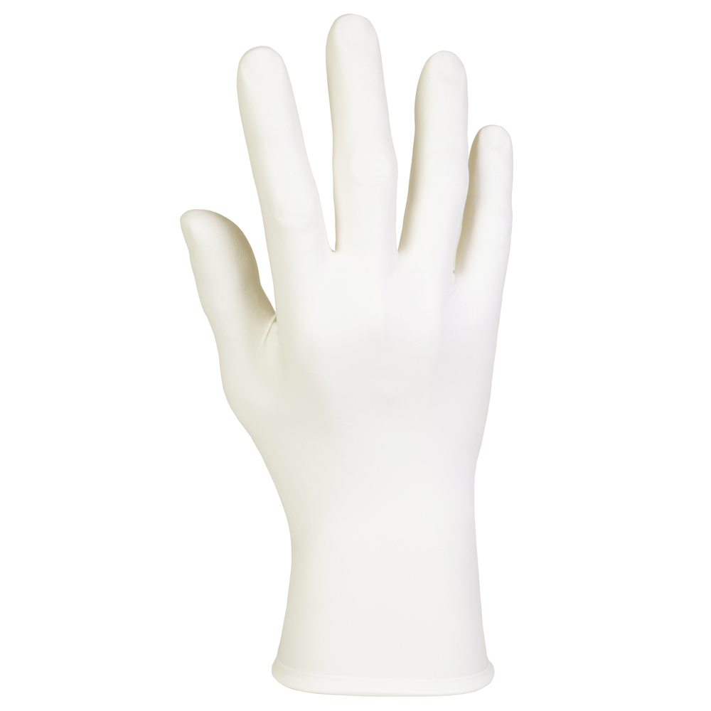 Kimtech™ G5 White Nitrile Gloves (56867), ISO Class 5 or Higher Cleanrooms, Bisque Finish, Ambidextrous, 10”, Large+, Double Bagged, 100 / Bag, 10 Bags, 1,000 Gloves / Case - 56867