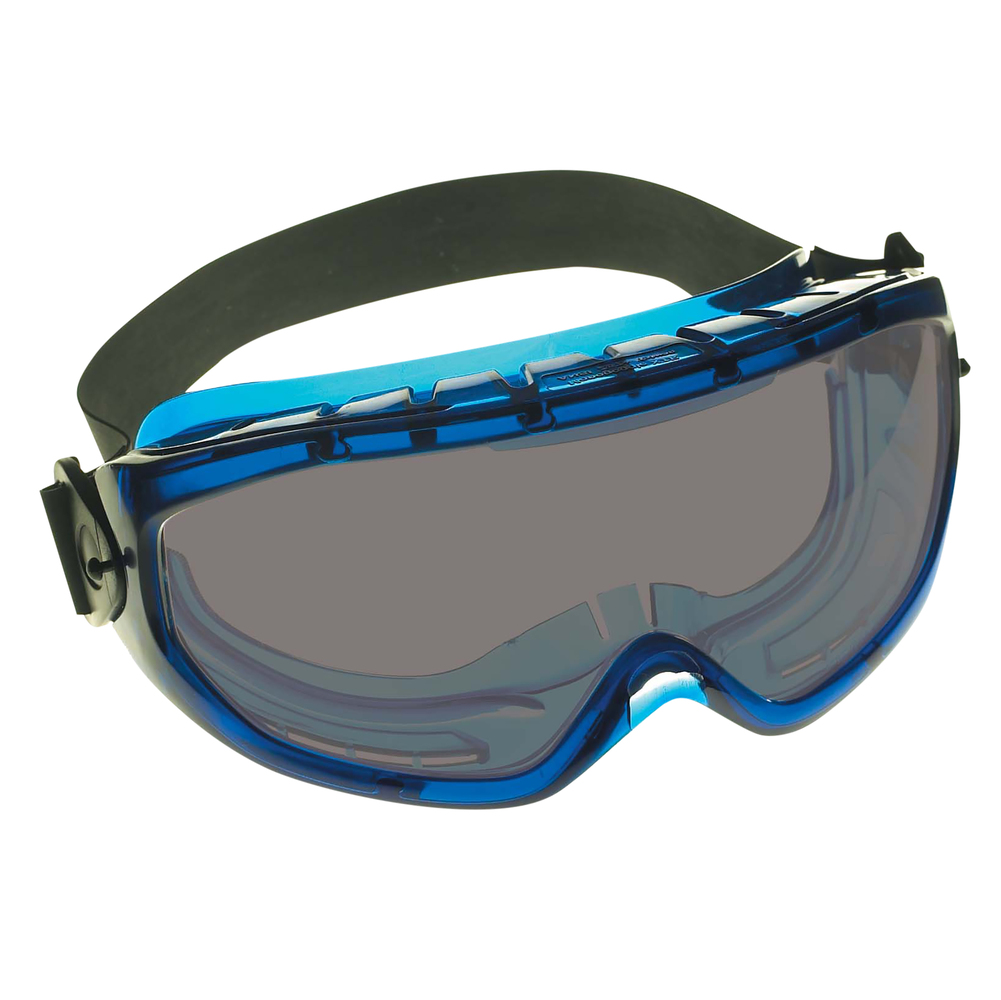 Surlunettes de sécurité KleenGuard V80 Monogoggle XTR (18625), port par-dessus les lunettes, verres fumés antibuée, monture bleue, 6 paires/caisse - 18625