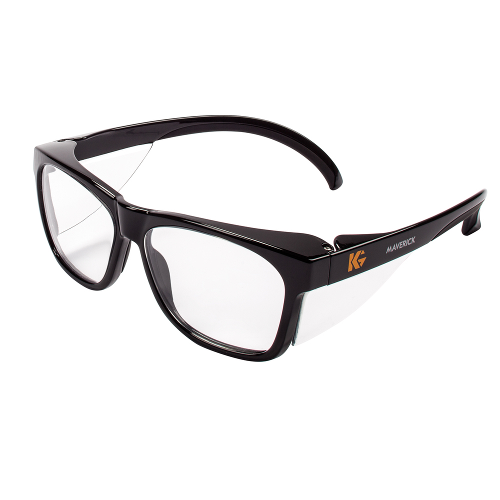 KleenGuard™ Maverick Eye Protection, (49309), Clear Anti-Fog Lenses with Black Frame, 12 Pairs / Case - 49309
