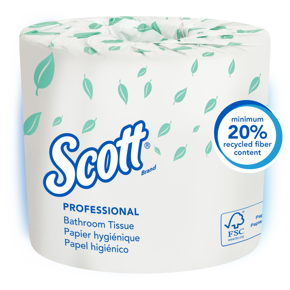 Scott® Essential Professional Standard Roll Bathroom Tissue (05102), White, 80 Rolls / Case, 1,210 Sheets / Roll, 96,800 Sheets / Case - 05102