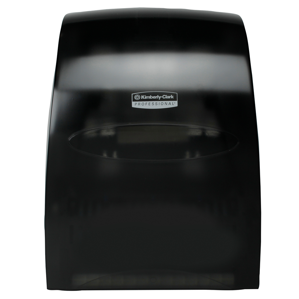 Distributrice d’essuie-mains en rouleaux durs compatibles avec les produits Sanitouch (09990), distribution sans contact, fumée/noire - 09990