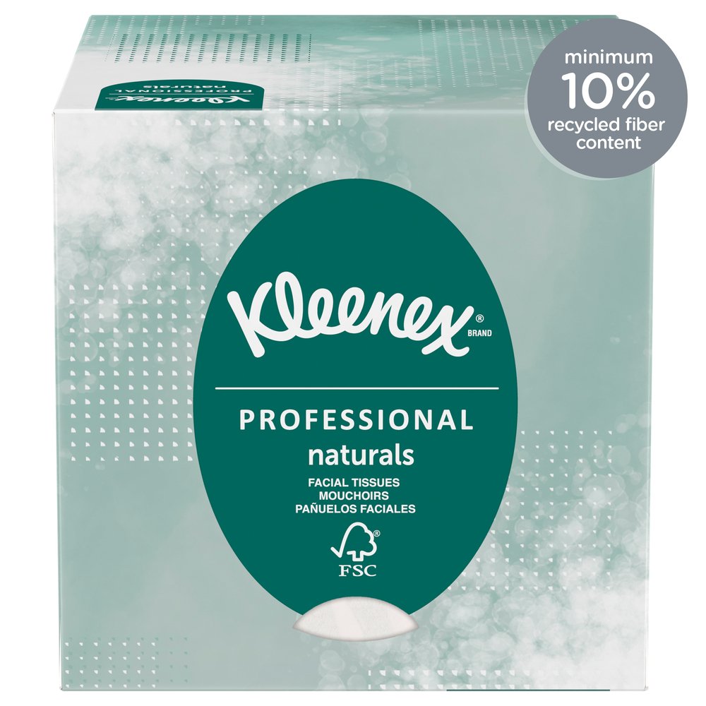 Kleenex® Professional Naturals Boutique Facial Tissue Cube for Business (21272), Upright Face Tissue Box, 2-PLY, 6 Bundles / Case, 6 Boxes / Bundle, 36 Boxes / Case - 21272