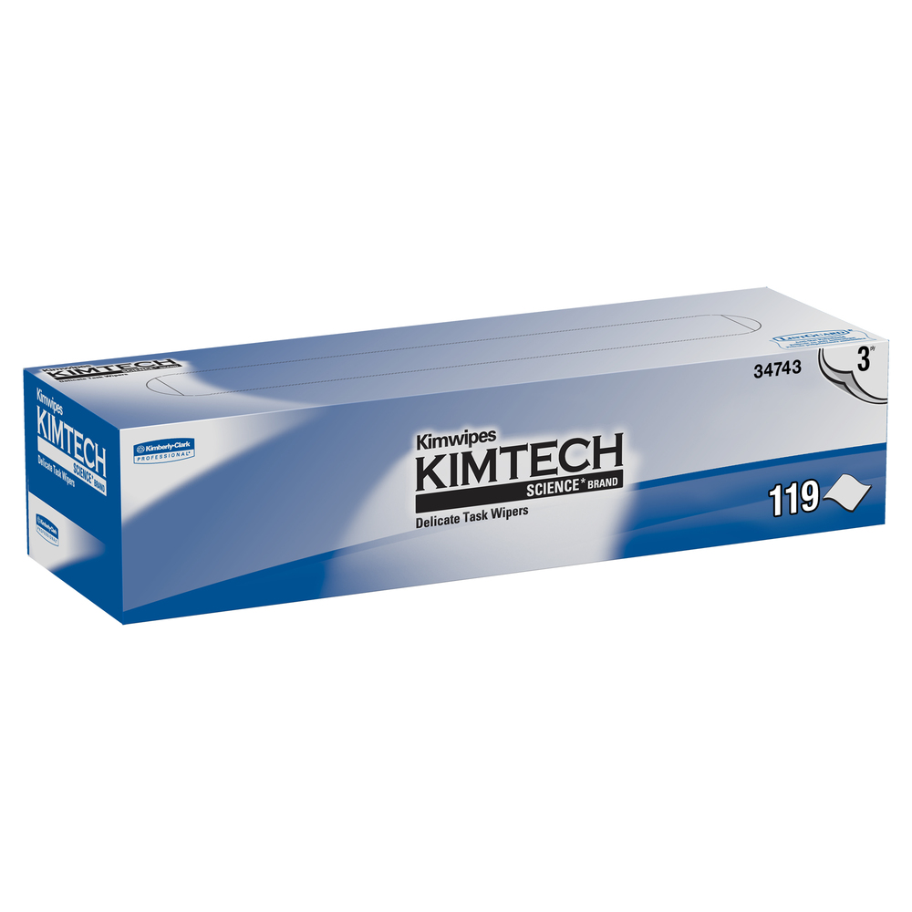 Essuie-tout pour tâches délicates Kimwipes de Kimtech Science (34743), blancs, 3 épaisseurs, 15 boîtes Pop-up/caisse, 119 feuilles/boîte, 1 785 feuilles/caisse - 34743