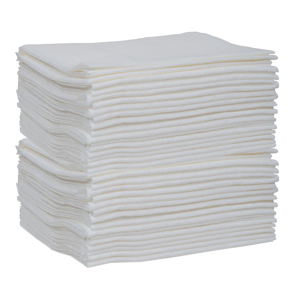 Débarbouillettes réutilisables Wypall X60 (34865), pliées en quatre, blanc, 76 feuilles/paquet, 12 paquets/caisse, 912 débarbouillettes/caisse - 34865