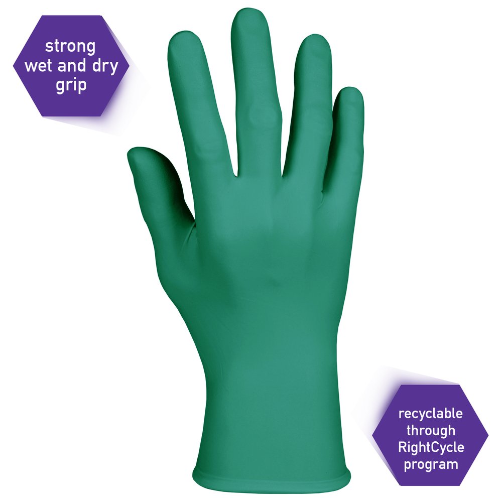 Kimberly-Clark™ Spring Green Nitrile Exam Gloves (43438), 4.7 Mil, Ambidextrous, 9.5”, Small, 200 Nitrile Gloves / Box, 10 Boxes / Case, 2,000 / Case - 43438