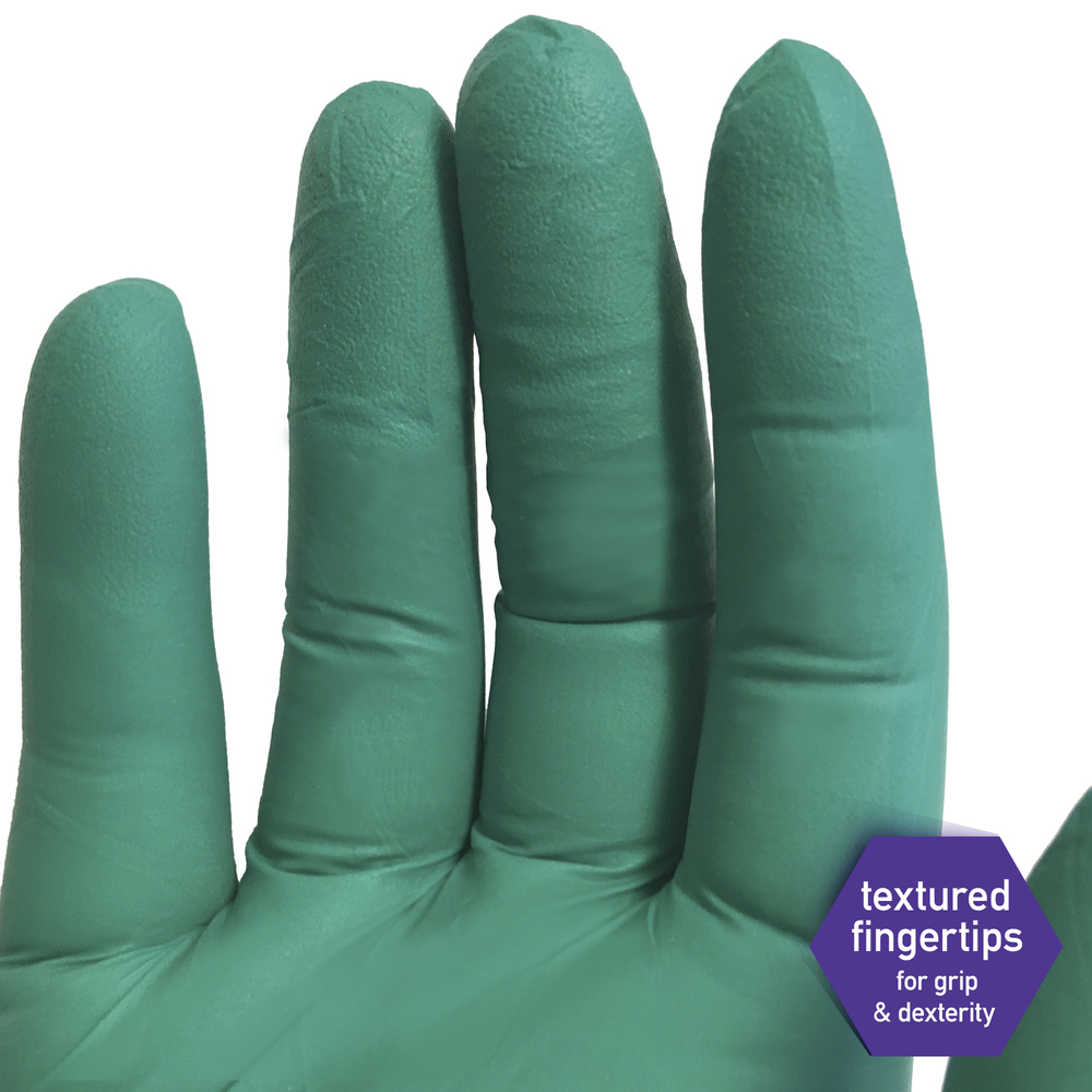 Kimberly-Clark™ Spring Green Nitrile Exam Gloves (43439), 4.7 Mil, Ambidextrous, 9.5”, Medium, 200 Nitrile Gloves / Box, 10 Boxes / Case, 2,000 / Case - 43439