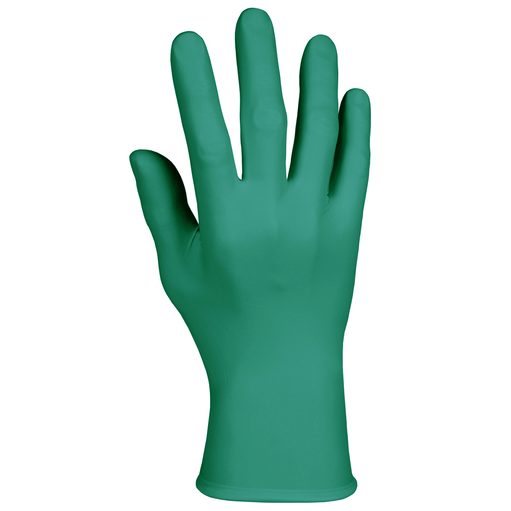 Gants d’examen en nitrile vert pâle de Kimberly-Clark (43440), 4,7 mil, ambidextres, 9,5 po, grands, 200 gants en nitrile/boîte, 10 boîtes/caisse, 2 000/caisse - 43440