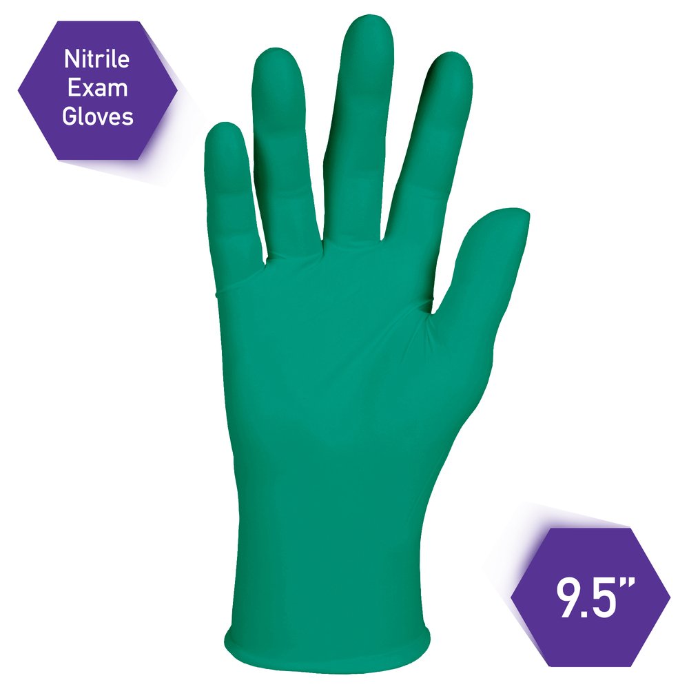 Kimberly-Clark™ Spring Green Nitrile Exam Gloves (43440), 4.7 Mil, Ambidextrous, 9.5”, Large, 200 Nitrile Gloves / Box, 10 Boxes / Case, 2,000 / Case - 43440
