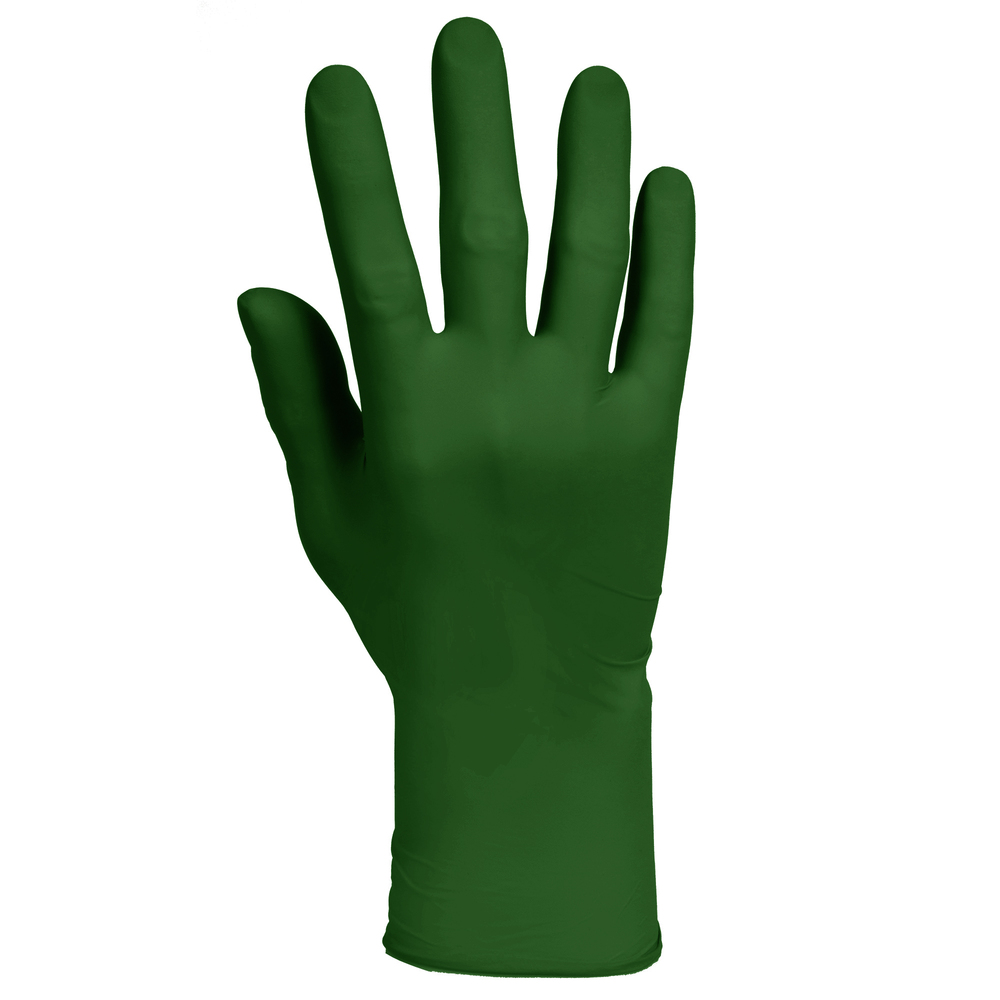 Gants d’examen en nitrile vert forêt de Kimberly-Clark (43443), 3,5 mil, ambidextres, 9,5 po, TP, 200 gants en nitrile/boîte, 10 boîtes/caisse, 2 000/caisse - 43443