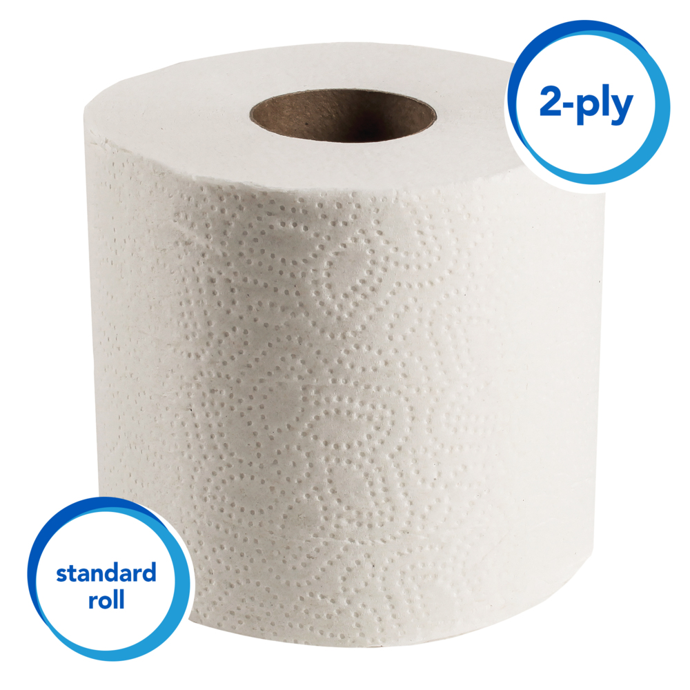 Scott® Essential Professional Standard Roll Bathroom Tissue (48040), 2-Ply, White, 40 Rolls / Case, 550 Sheets / Roll, 22,000 Sheets / Case - 48040