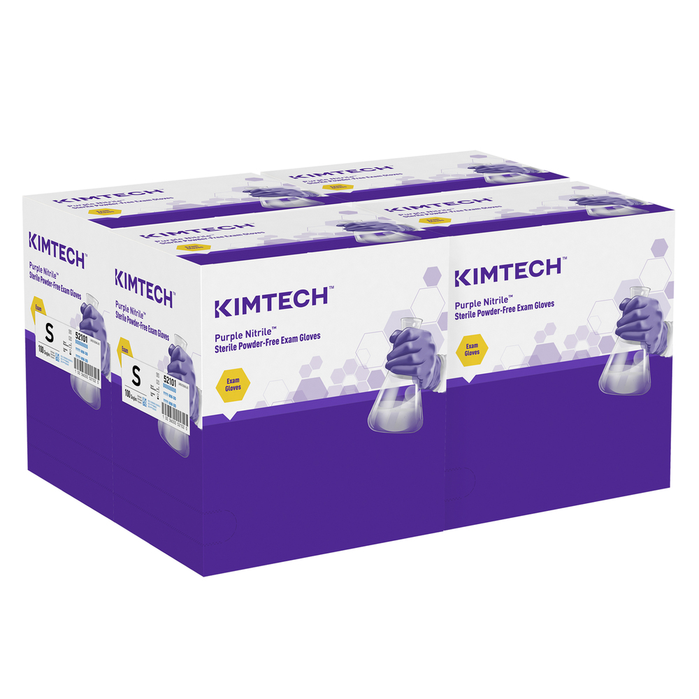 Gants d’examen stérile unique en nitrile violet Kimberly-Clark (52101), 5,9 mil, AQL = 1,0, ambidextres, 9,5 po, petits, 100 unités/boîte, 4 boîtes/caisse, 400 gants/caisse - 52101