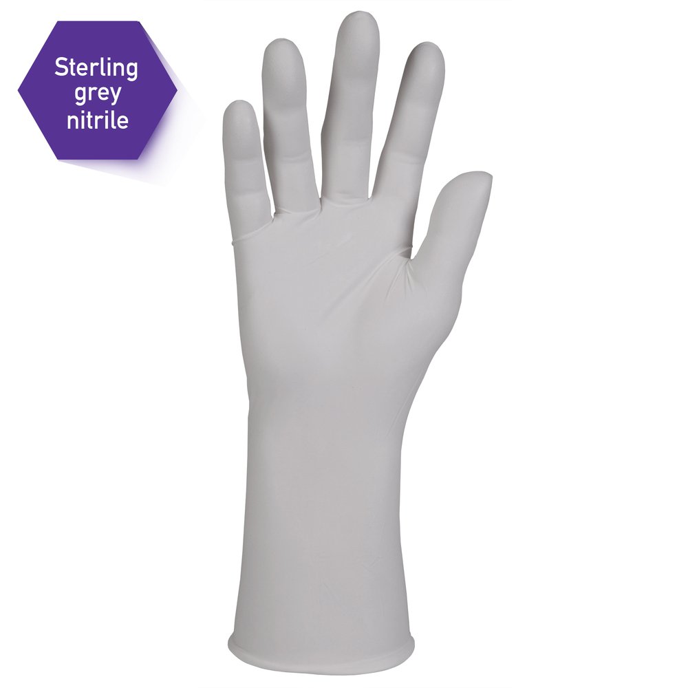 Kimberly-Clark™  Sterling Nitrile-XTRA Exam Gloves (53140), 3.5 Mil, 12”, Ambidextrous, Large, 100 / Dispenser, 10 Dispensers, 1,000 Grey Gloves / Case - 53140