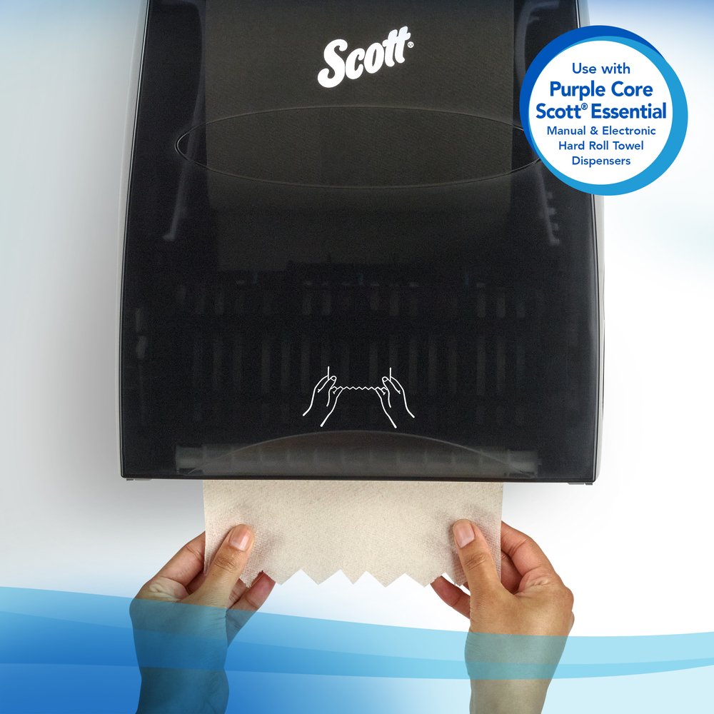 Scott® Essential 100% Recycled Brown Roll Towel (54038), with Absorbency Pockets™, Purple Core, 700' / Roll, 6 Rolls/Case, 4,200 Sheets/Case - 54038
