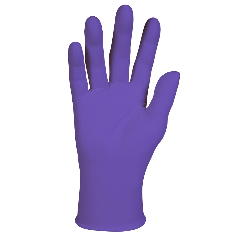 Gants d’examen stériles Kimberly-Clark Purple Nitrile (55092), 5,9 mil, AQL = 1,0, ambidextres, 9,5 po, moyens, 50 paires/boîte, 4 boîtes/caisse, 200 paires/caisse - 55092