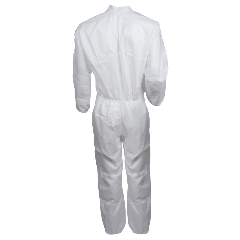 Combinaison de protection contre les liquides et les particules Kleenguard 40 (44304), fermeture éclair à l’avant, blanche, très grande (TG), 25 vêtements/caisse - 44304