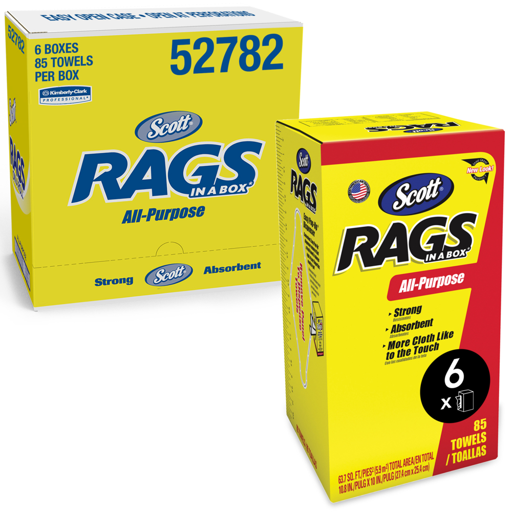 Scott® Rags On A Roll™ (75230), White, 55 Towels/Roll, 30 Rolls/Case, 1,650 Towels/Case - 75230