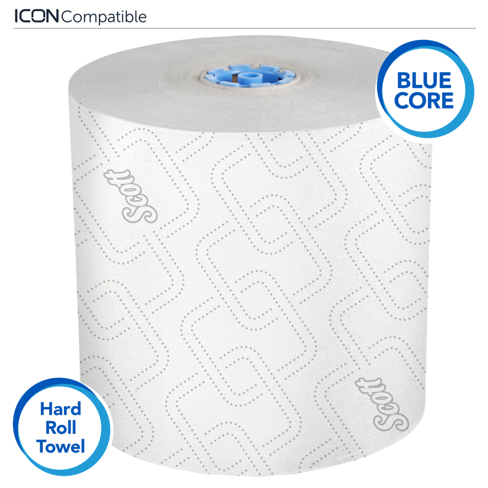 Scott® Pro Hard Roll Paper Towels (25702) for Scott® Pro Dispenser (Blue Core Only), Absorbency Pockets, White, 1150'/Roll, 6 Rolls/Case, 6,900'/Case - 25702