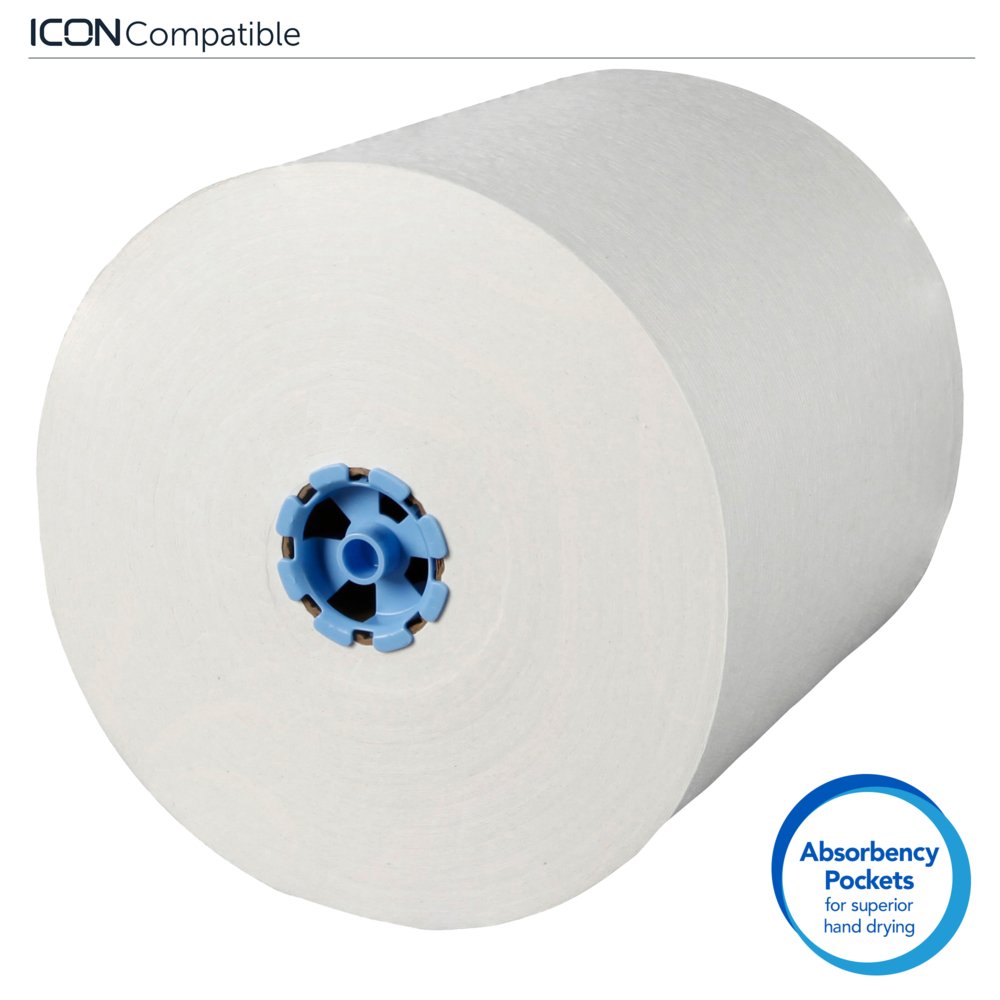 Scott® Pro Hard Roll Paper Towels (43959) for Scott® Pro Dispenser (Blue Core Only), Absorbency Pockets, White, 900’/Roll, 6 White Rolls/Case, 5,400'/Case - 43959
