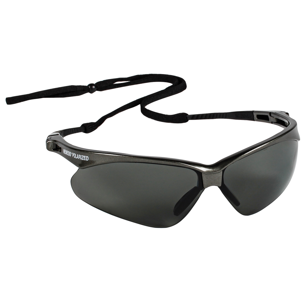 KleenGuard™ V30 Nemesis Polarized Safety Glasses (28635), Polarized Smoke Lenses, Gunmetal Frame, 12 Pairs / Case - 28635