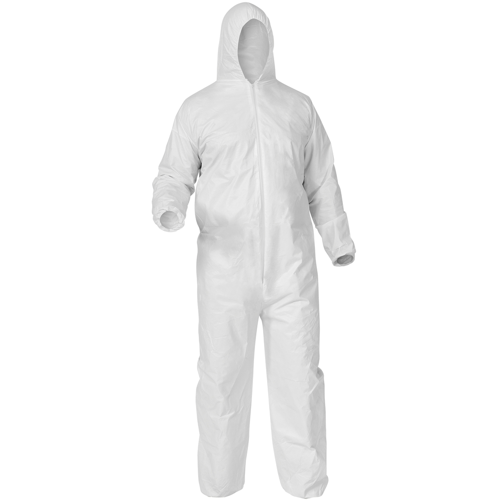 KleenGuard™ A35 Disposable Coveralls (38944), Liquid and Particle Protection, Hooded, White, 5X-Large (5XL), 25 Garments / Case - 38944